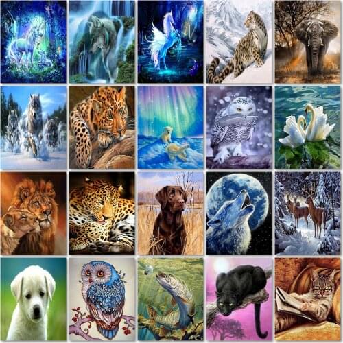 5d Animal Mosaic Pattern Diy Diamond Embroidery Animal Picture Home Decoration Landscape Diamond Painting Cross Stitch Gift