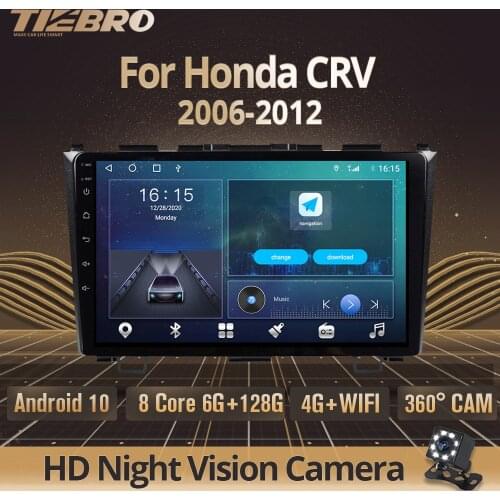2DIN Android 10.0 Car Radio For Honda CRV 2006-2012 Stereo Receiver GPS Navigation Auto Radio Car Audio Player NO 2DIN DVD IGO