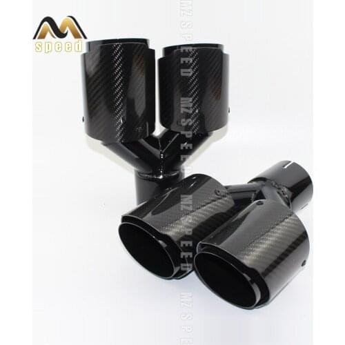 Car styling Modified exhaust pipe muffler tail throat 304 stainless steel and carbon fiber double outlet tail pipe