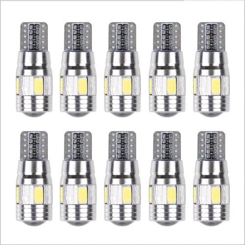 Car Light Bulb 1 Pcs T10 5630 6smd W5w Car 12v Led Tail Brake Rear Light Lamp Car Led Light Canbus Wedge Bulb Lamp