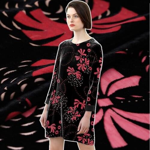 Hollow burnout velvet spring and autumn mulberry silk velvet fabric cheongsam dress silk fabric velvet wholesale silk cloth