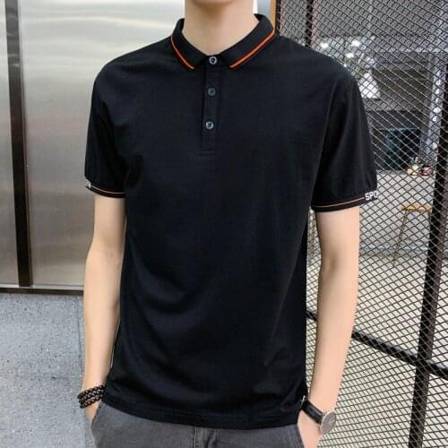 BROWON 2021 Summer New Mens Short Sleeve Shirt Polo Men Casual Solid Color Turn-down Collar Slim Men Knitted Polo Shirt
