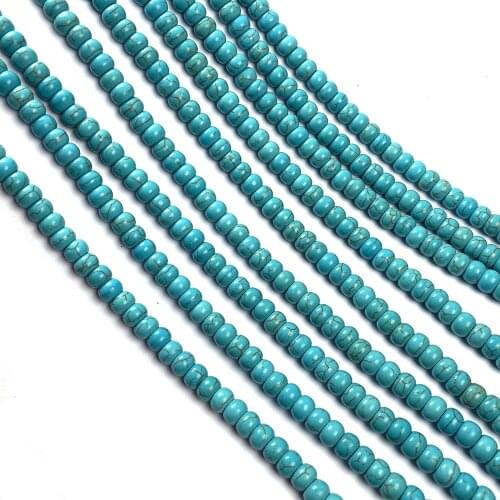 Natural Stone Beads Turquoises Abacus Shaped Semi-Finished Loose Beaded For jewelry making DIY necklace bracelet accessories