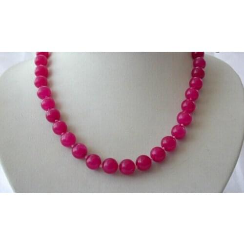 CBN163 vogue Charming 10mm round red crude beads necklace 18"