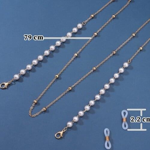 Pearl Fine-grain Glasses Chains & Lanyards Simple Non-slip Anti-lost Glasses Rope Pearl Lanyard Mask Lanyard Mask Chain Eyewear