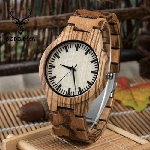 DODO DEER Natural Wood Timepieces for Men Quartz Movement Fashion Wooden Watches Gift Customized Engrave Logo Dropshipping