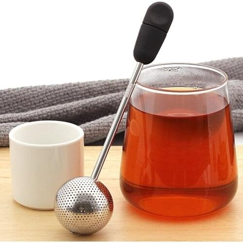 Tea Infusers Good Sealing Soft Handle Multifunction Soup Pot Tea Spoon Rotatable Tea Strainer Tea Drain Filter Mesh For Kitchen
