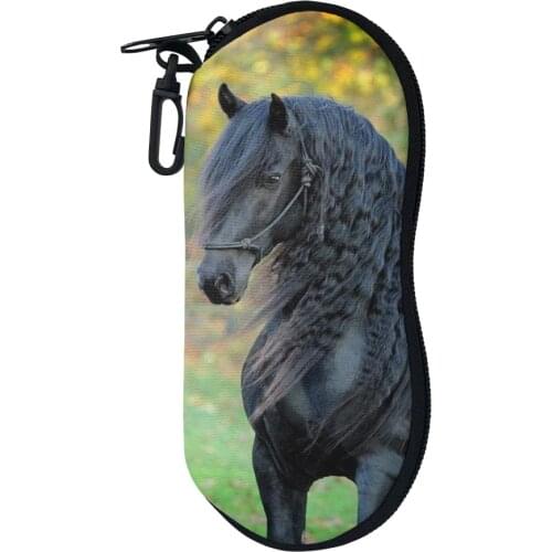 Portable Sunglasses Case Bags Cute Animal Horse Print Zipper Glasses Storage Pouch Myopia Glasses Protector Adult Custom Clutch