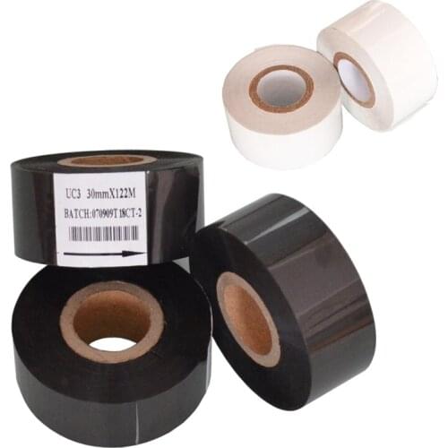 Black Width 30mm length 122m date stamping machine coding ribbon for packing bags
