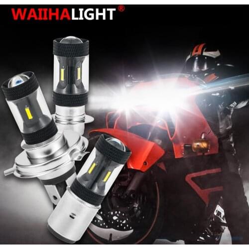H4 BA20D LED Motorcycle Headlight Blub DC 11V-60V 1600LM 6500K Moto Light 1860 Chip HS1 H6 Scooter Motobike Head Lamp
