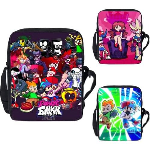 3D Hot Game Friday Night Funkin Shoulder Bags Women Zipper Canvas Fashion Back Pack Crossbody Bags for Children Teenage Rucksack