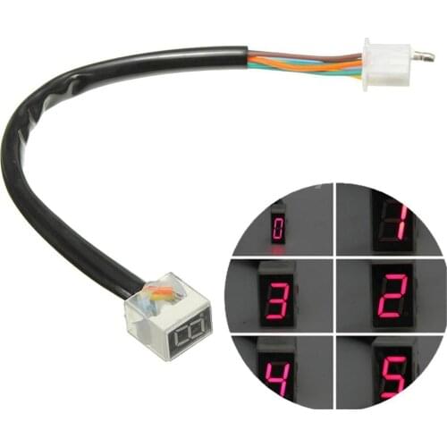 Universal Motorcycle LED Digital Gear Indicator Display Scooter 0-5 Level Shift Lever Sensor Speed Gear Display Indicator
