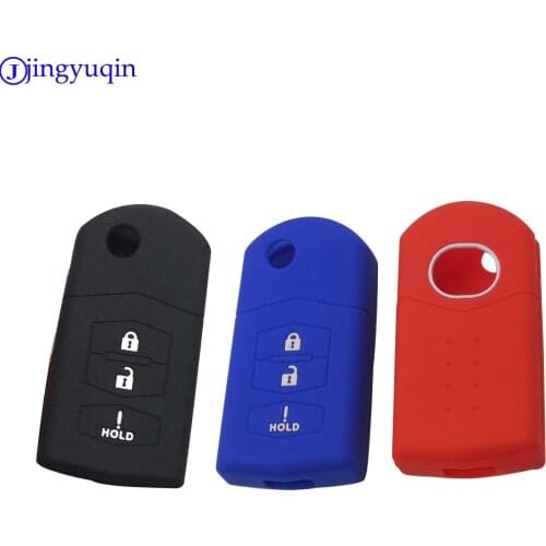 Jingyuqin 10ps For Mazda 3 5 6 RX-8 MX-5 Miata CX-7 CX-9 05-13 Remote Folding Flip Key Fob Silicone Case Shell 3 Buttons