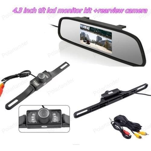 Reverse parking camera ir night vision+ 4.3 inch tft lcd Rearview Mirror Monitor kit for Car Rear reversing backup