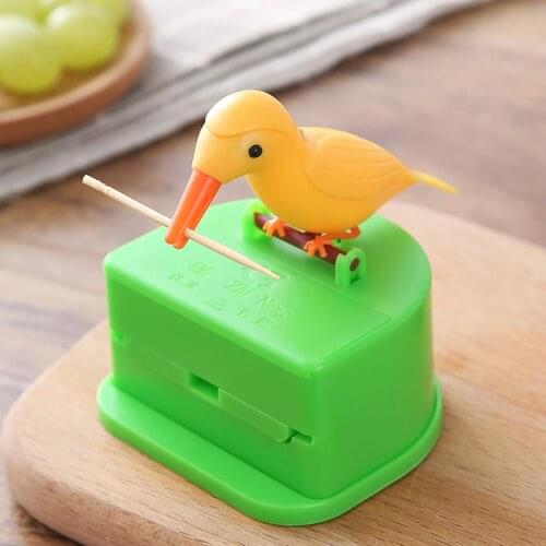 Bird Toothpick Container Automatic Toothpick Dispenser Toothpick Holder Storage Box Desk Decoration Kitchen Accessories