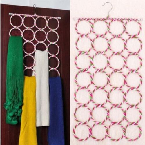 28/16/12/9 Hole Ring Rope Hook Multi Display Shawl Scarf Belt Tie Slots Holder Clothes Storage Hanger Organizer Rack Foldable