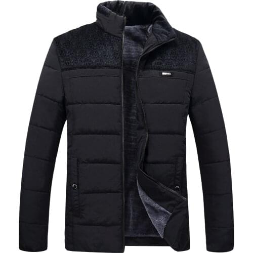 Hot-selling Mens Winter Jackets and Coats Male Parka Thick Warm Solid Color Mens Coat Padded Overcoat Outerwear Windbreakers