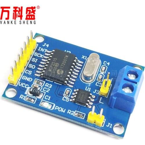 MCP2515 CAN bus module TJA1050 receiver SPI protocol 51 MCU program example