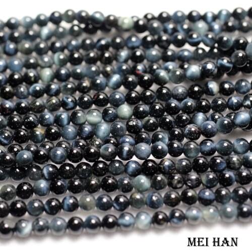 Meihan Freeshipping (2strands/set) 4.5mm natural Hawks eye stone smooth round beads for jewelry DIY making design Christmas