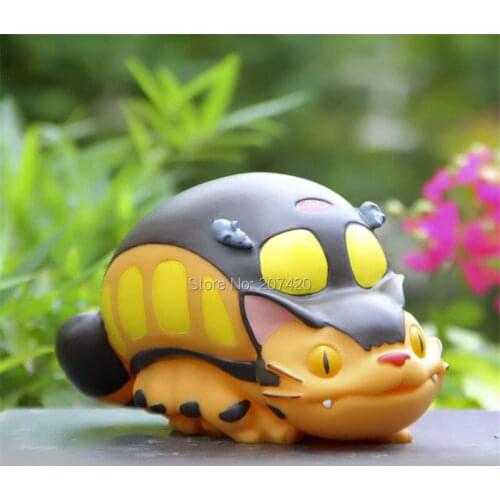 21cm Lovely Anime My Neighbor Totoro Cat Bus Piggy Bank Coin Bank Vinyl Doll Brithday Gift For Kids