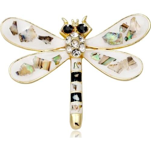 Personality Trendy Dragonfly Insect Shape Crystal Brooches For Women Girl Corsage Jewelry Gifts Charm Accessories