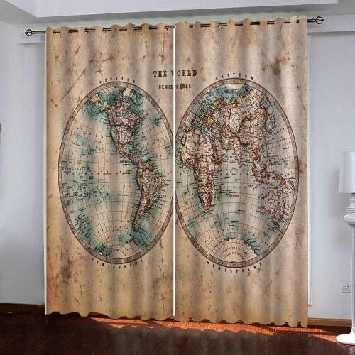 Fashion Customized 3D Curtain Blackout Curtain Fabric Home Bedroom Decoration Earth photo Curtains For living room