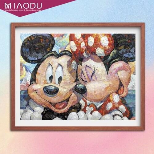 Disney Mickey Mouse and Minnie In Love Diamond Painting Cartoon Cross Stitch Kits Embroidery Full Drill Mosaic Resin Home Decor