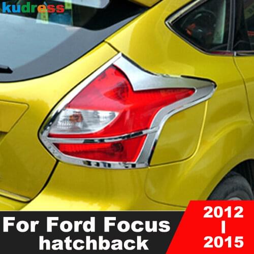 For Ford Focus 3 Hatchback 2012 2013 2014 2015 ABS Chrome Exterior After Taillight Backup Rear Lamp Decoration Cover Trims 2pcs