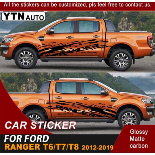 Side Body Car Decals Mudslinger Splash Graphic Vinyl Cool Car Stickers Accessories For Ford Ranger 2012-2015 2016 2017 2018 2019