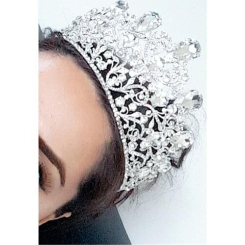 Top Quality Diadem Crystal Crowns And Tiaras Hair Jewelry Luxury Crown Tiara For Bride Wedding Hair Accessories