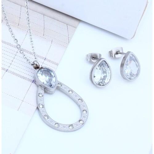 OUFEI Stainless Steel Jewelry Sets For Women Crystal Earring and Necklace Sets Turkish Jewelry Wholesale Fashion Jewellery