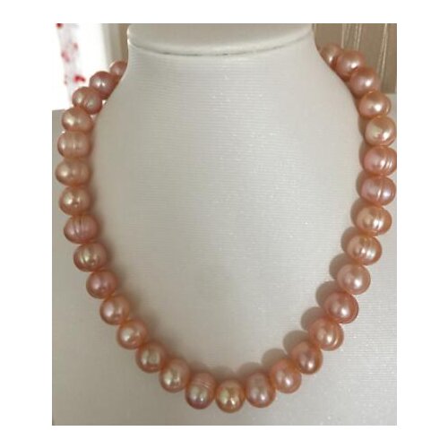 10-11mm south sea baroque gold pink pearl necklace 18inch 14k