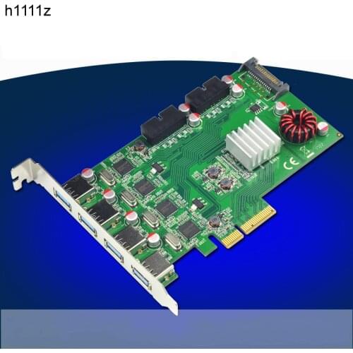 PCI-E to 8 Port USB 3.0 HUB PCI Express Expansion Card Adapter 20Gbps Super Speed 19-Pin Header Power Connector for Desktops PC