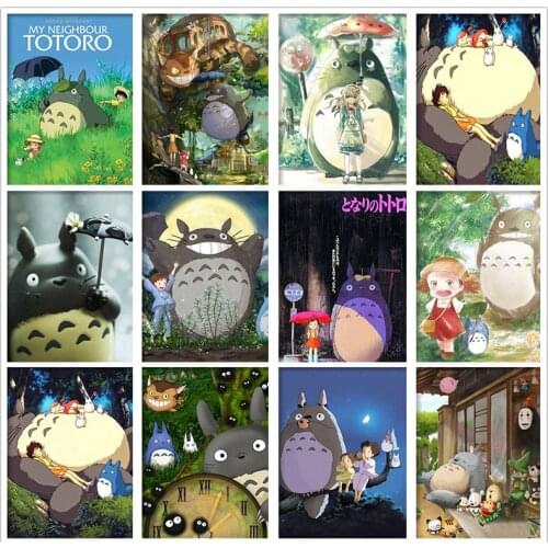 Full Drill Diamond Painting Vintage Hayao Miyazaki Classic Anime My Neighbor Totoro Diamond Mosaic Cross Stitch Kits Home Decor
