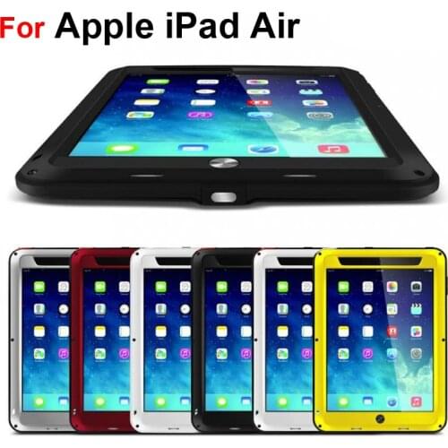 Dirt-resistant Anti-knock Metal Aluminum Tablet Cases with Gorilla Glass for Apple iPad Air Heavy Duty Protect Tablet PC Cases