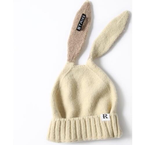 Rabbit Ears Beanies Hats For Women Winter Skullies Knitted Hats Warm Caps Girls Casual Warm Hat Gorros