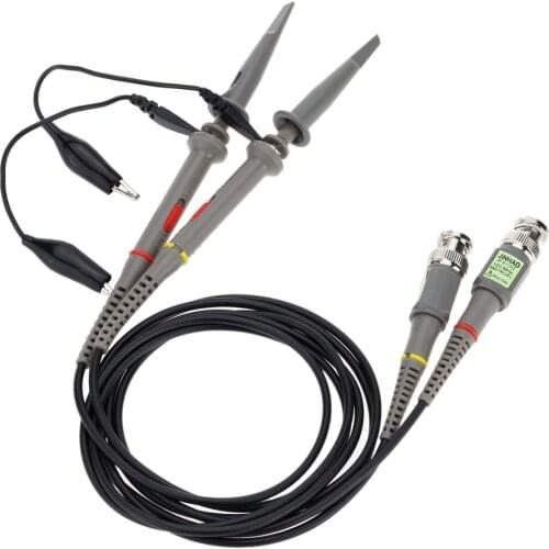 Oscilloscope Probe P6100 2Pcs High Precise Oscilloscope Probe 1X 10X 100MHz Alligator Clip Test Probe