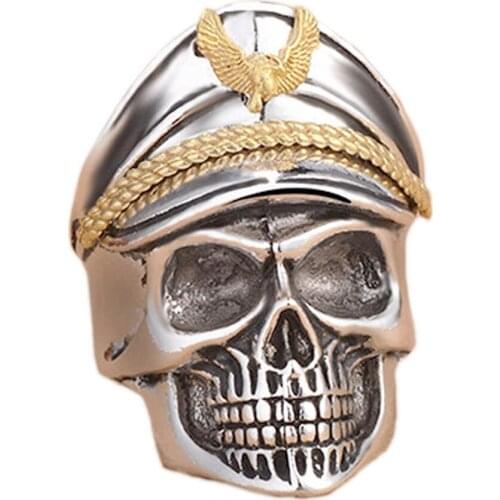 Steel soldier stainless steel men punk skull ring vintage domineering skull 316l steel jewelry