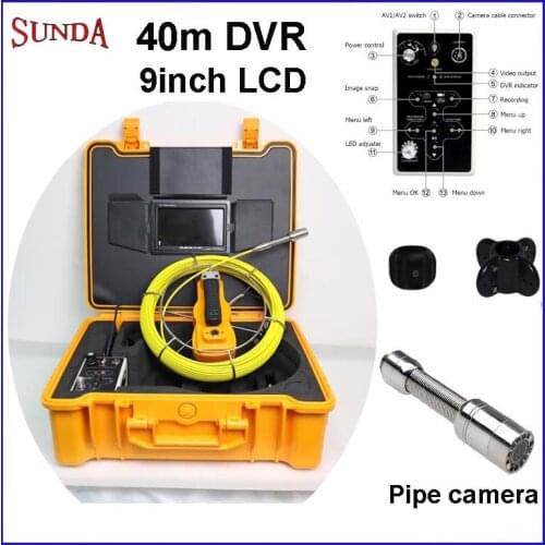 Pipe Camera with DVR recording sewer inspection camera engineering case 40meter cable fiberglass rod waterproof camera