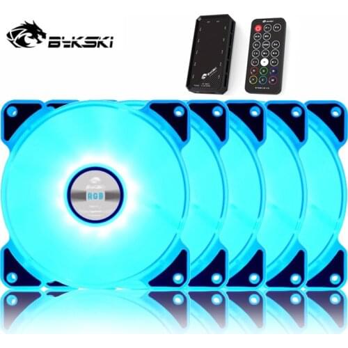 Bykski Water Cooling Radiator Fan Computer PC Case Fan 120mm Adjustable LED Light 12v RGB Controller Heatsink Cooler Mute