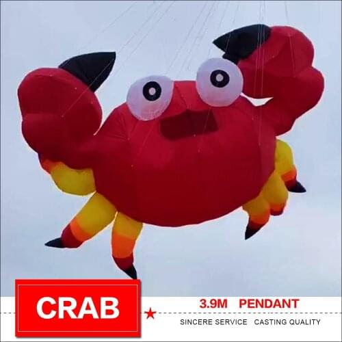 Kite 3.9m crab pendant soft inflatable kite for audlts 3D solid outdoor fun toys kite festival show kite
