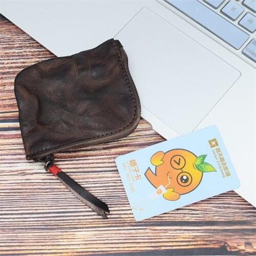 High quality women coin purses Genuine leather male Mini Wallet unisex coin bag small purse monedero hombre zipper thin coin bag