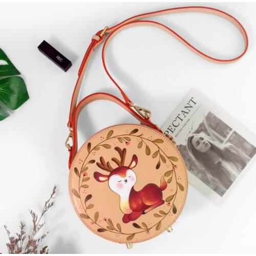 20x20CM Custom Hand-painted Genuine Leather Bags Cow Leather Handbags New 2020 Messenger Shoulder Women a6995