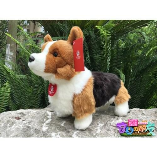 25CM Simulation Welsh Corgi Pembroke Plush Toys Corgis Stuffed Animals Toy Yellow Dog Plush Dolls Free Shipping