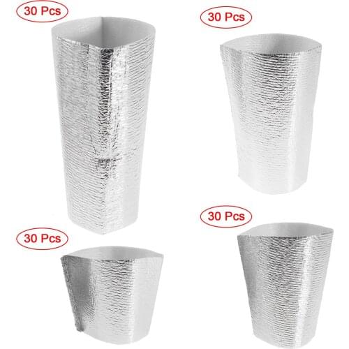 30 Collapsible Cooler Cup Covers Aluminum Foil Water Mug Sleeves Hot Drink Cups Insulator Pouch Reusable Coffee Tea Jars Sleeve