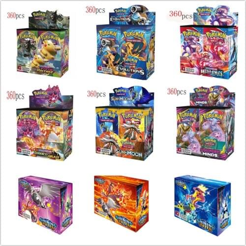 360Pcs/box Cards Pokemon Tcg: Word & Shield Darkenss Ablaze Rebel Vivid Expansion Versions & Display Cards Game Toys Child Gift