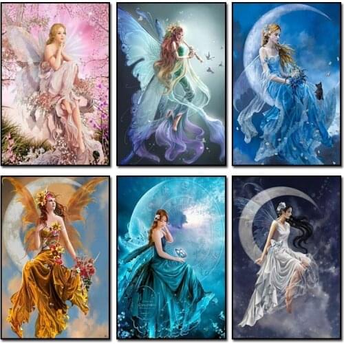 5D Diy Diamond Painting Embroidery Fantasy Moon Girl Cross Stitch Kits Full Round Square Drill Mosaic Pictures Home Decor Gifts