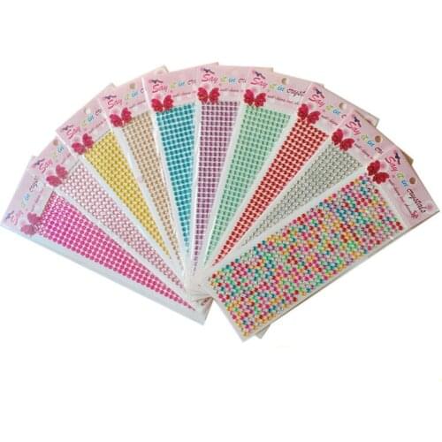 6mm Crystal Rhinestone Self Adhesive Stickers Mobile Phone Car Decor DIY Craft Acrylic Gems Craft Supplies Scrapbooking Stickers