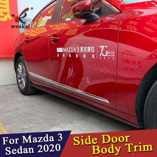 ABS Chrome Door Molding Body Strips Outer Decoration Garnish Cover Strips Refit Accessories Fit For Mazda 3 Sedan 2019 2020