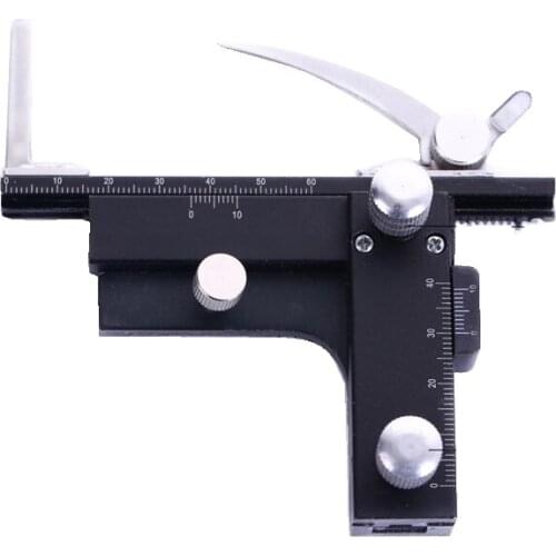 XSP Biological Microscope Accessories Metal Attachable Mechanical Stage X-Y Movable Stage with Scale Ruler